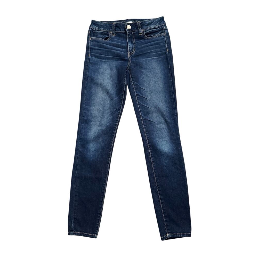 American Eagle Jegging Super Stretch Womens 4 Dark Wash Mid Rise Skinny